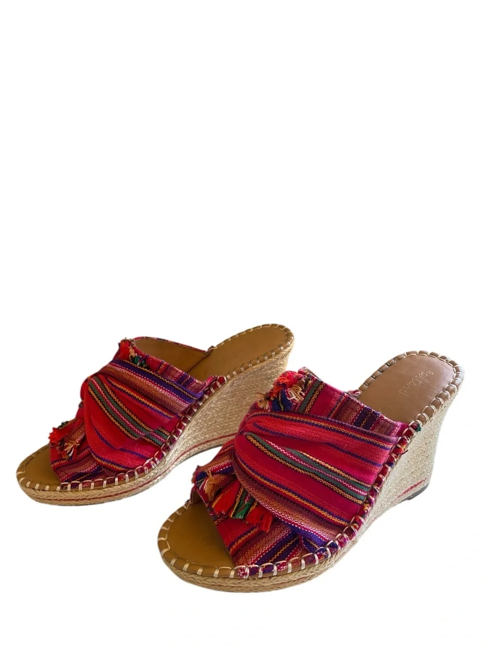 Altar'd State Hesper Wedge Red Striped Knotted Espadrille Wedge Sandals